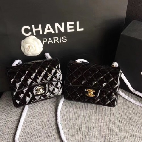 Mini borsa Chanel Classic Flap in pelle originale A1115 nera