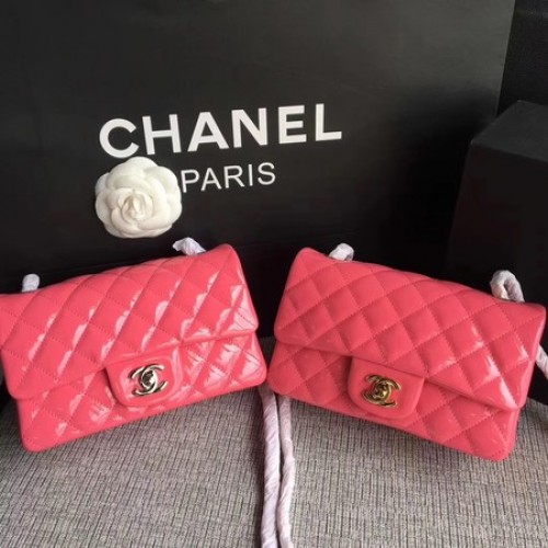 Mini borsa Chanel Classic Flap in pelle originale A1117 rosa