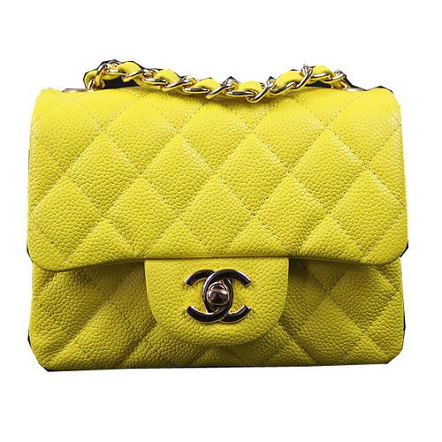 Borsa con patta Chanel Classic MINI Modello Lemon Cannage CF1115 Oro