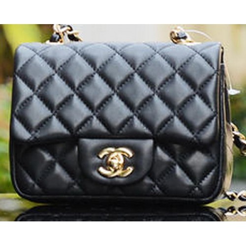Chanel Classic MINI Borsa con patta in pelle di montone A1115 nera