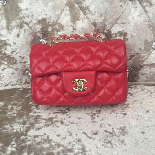 Chanel Classic MINI Borsa con patta Pelle di montone A1115 Rosso
