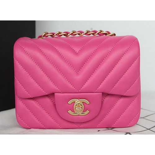 Chanel Classic MINI Borsa con patta Pelle di montone A1115 Rosa
