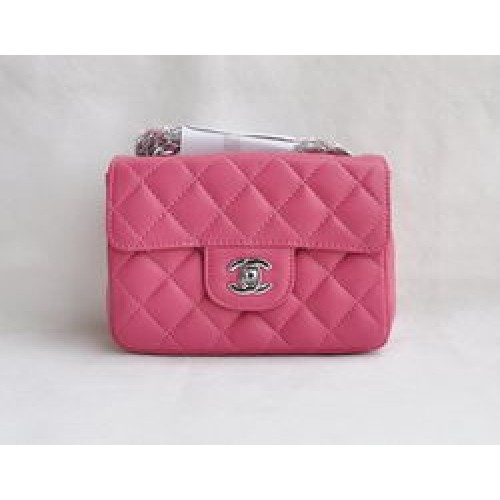 Chanel Classica borsa con patta trapuntata in pelle di agnello rosso prugna argento 1115