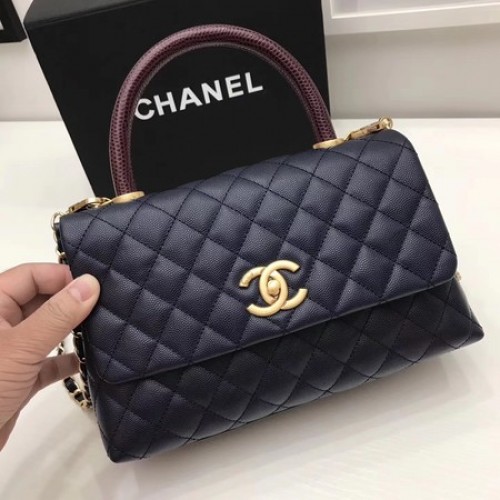 Chanel Classic Red Top Handle Bag Royal Original Leather A92991 Oro
