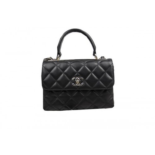 Chanel Borsa classica con patta superiore in pelle di montone originale CHA92236 nera