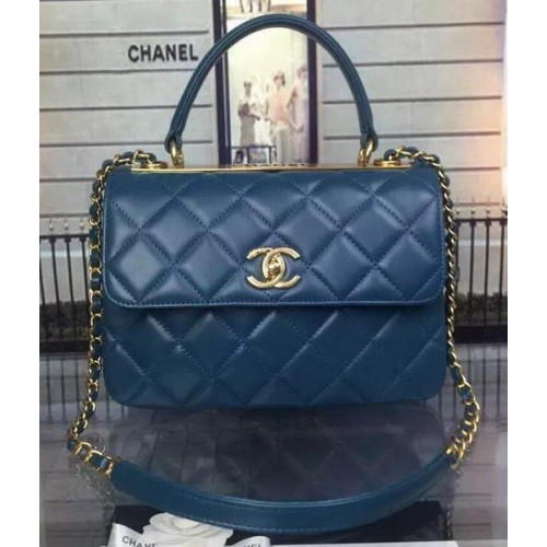 Borsa classica con patta superiore Chanel Pelle di montone originale A92236 blu