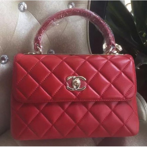 Borsa classica con patta superiore Chanel Pelle di montone originale A92236 rossa