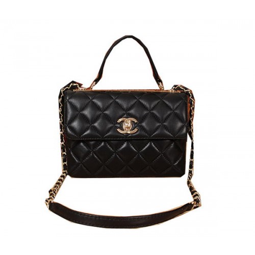 Chanel Borsa classica con patta superiore in pelle di pecora A6868 nera