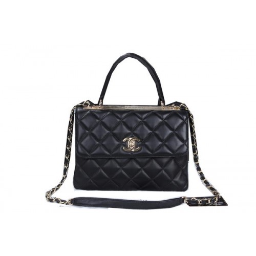 Chanel Borsa classica con patta superiore in pelle di pecora CHA6023 nera