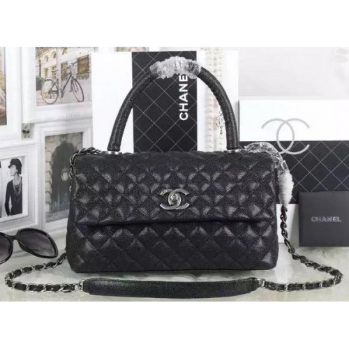 Chanel Classic Top Handle Bag Modello Cannage A92991 Nero