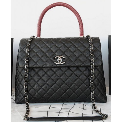 Chanel Borsa classica con manico superiore Modello Cannage originale A92993 nera