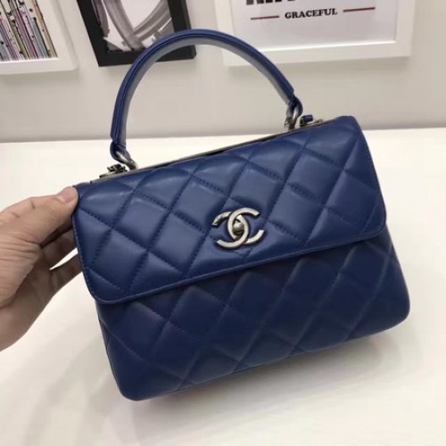 Chanel Borsa classica con manico superiore Pelle di montone originale A92991 Royal