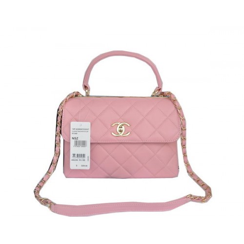 Chanel Borsa classica con manico superiore Pelle di montone originale CHA92236 Rosa
