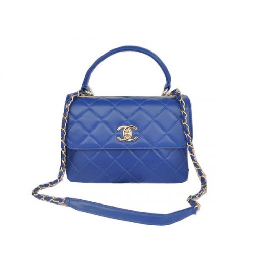 Chanel Borsa classica con manico superiore Pelle di montone originale CHA92236 Royal