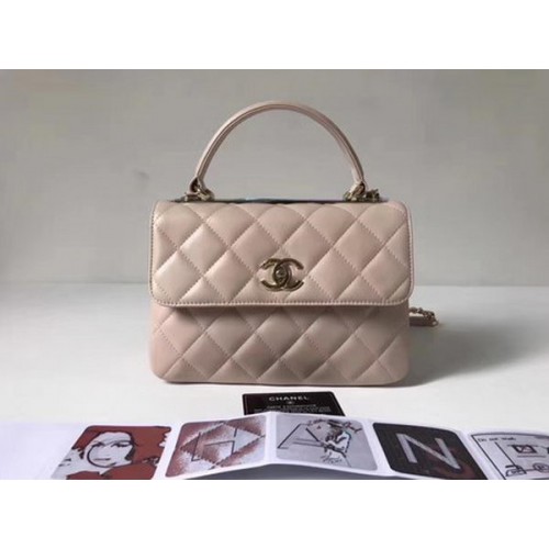Borsa Chanel classica con manico superiore in pelle di montone CHA2371 OffWhite