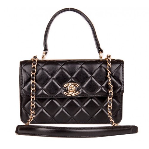 Borsa Chanel classica con manico superiore in pelle di montone CHA92236 nera