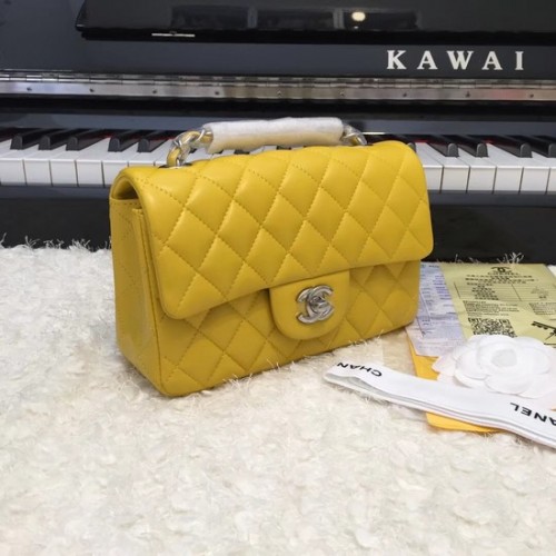 Borsa a tracolla in pelle di montone originale Chanel Classic A1116 catena in argento giallo