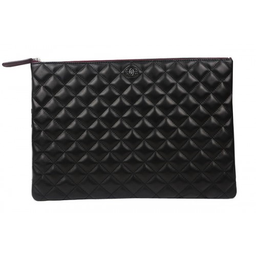 Pochette Chanel Nera Pelle di pecora originale A69254 A69253 A69252 Argento