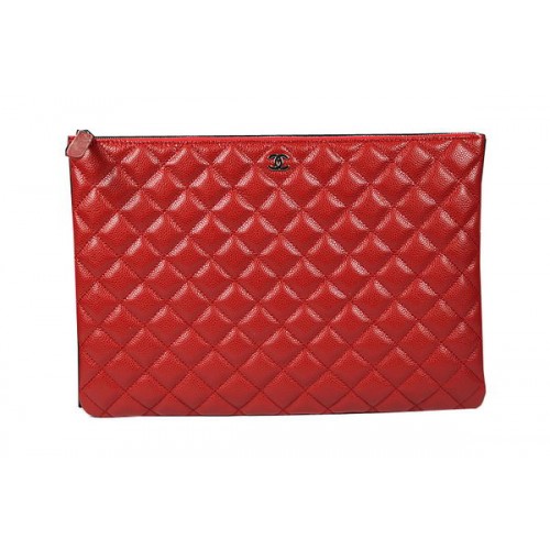 Pochette Chanel Original Cannage Pattern Pelle A69254 A69253 Rossa