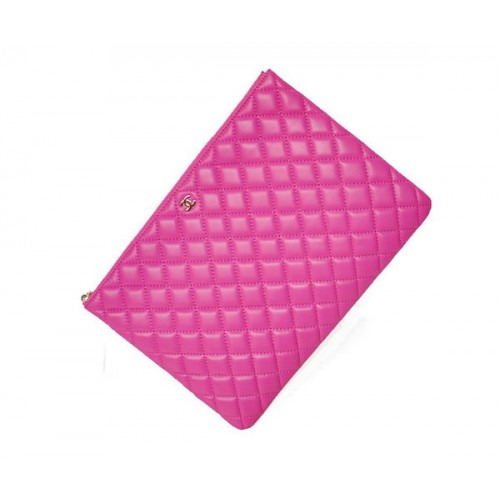 Pochette Chanel in pelle di montone rosa A67780 oro