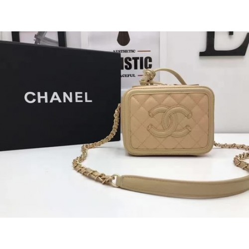 Borsa cosmetica Chanel Original Cannage Pattern A93341 Albicocca