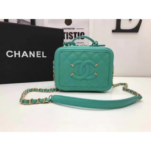 Borsa cosmetica Chanel originale modello Cannage A93341 verde
