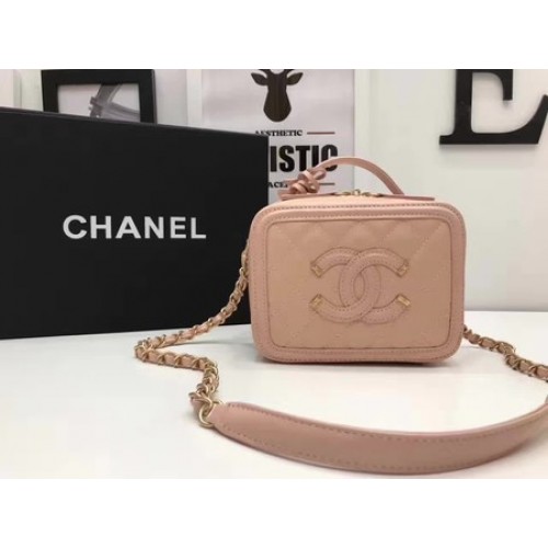 Borsa cosmetica Chanel Original Cannage Pattern A93341 Rosa