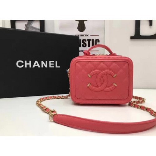 Borsa cosmetica Chanel Modello Cannage originale A93341 Rosso