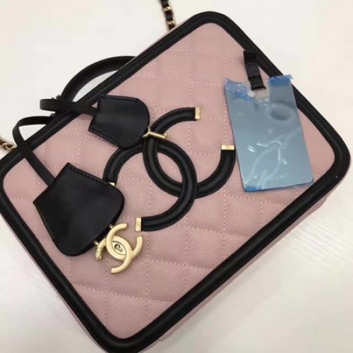 Borsa cosmetica Chanel Pelle di montone originale A58695 Rosa