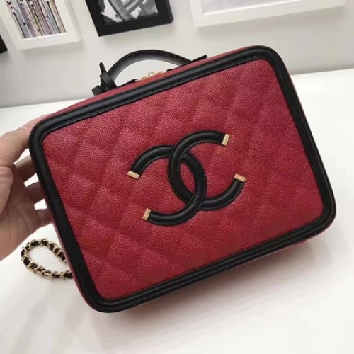 Borsa cosmetica Chanel Pelle di montone originale A58695 Rosso