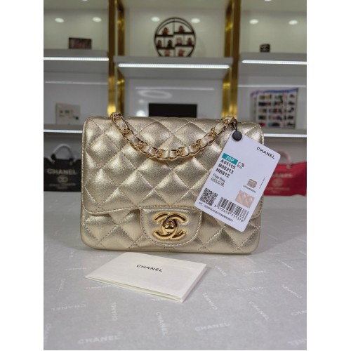 Chanel Flap borsa a tracolla in pelle di agnello A01115 oro