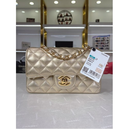 Chanel Flap borsa a tracolla in pelle di agnello A01116 oro