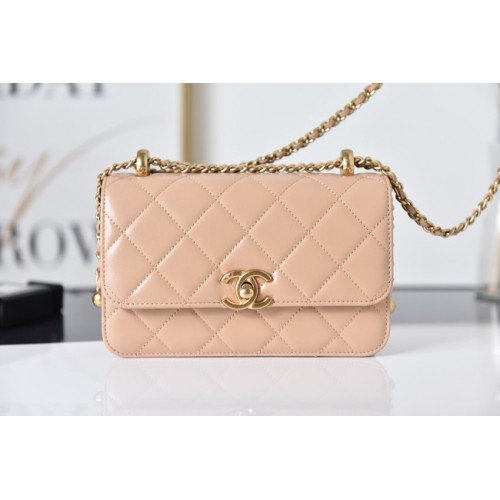 Chanel Flap mini borsa a tracolla in pelle di agnello AS2615 rosa