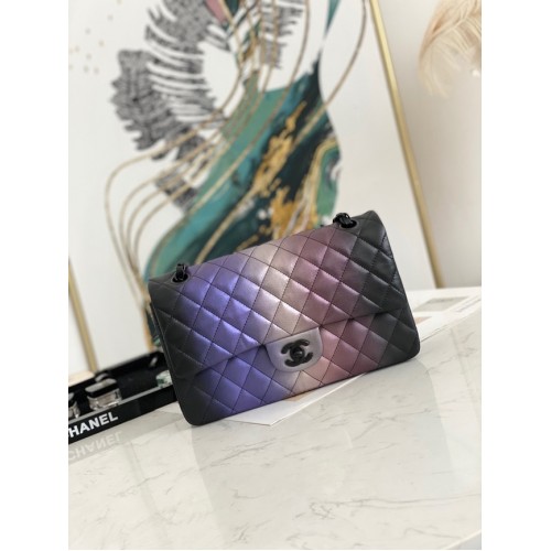 Borsa a tracolla Chanel Flap Mirage in pelle di agnello AS1112 nera