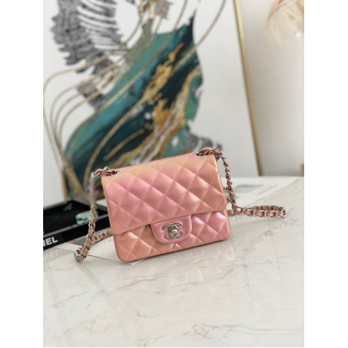 Borsa a tracolla Chanel Flap Mirage in pelle di agnello AS1115 rosa