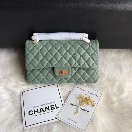 Chanel Flap Original Cowhide Leather 30225 catena in oro verde