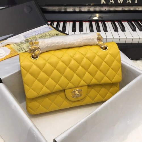 Chanel Flap Original Pelle di pecora CF1112 Catena in oro giallo