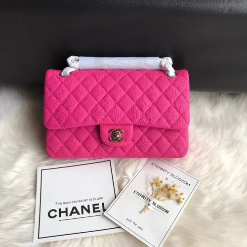 Borsa a tracolla con patta Chanel Pelle di cervo originale A1112 catena d'argento rosa
