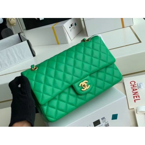 Borsa a tracolla con patta Chanel Pelle di montone originale A1112 verde