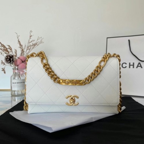 Chanel Flap Shoulder Bag Pelle originale AS2764 bianca