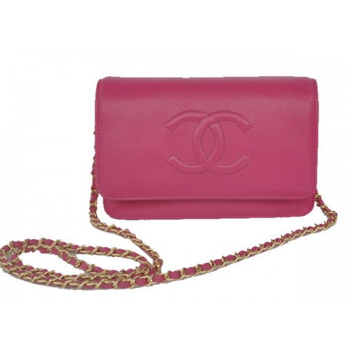 Borsa a tracolla con patta Chanel in pelle di vitello rosa CHA33817 oro