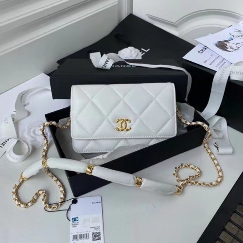 Chanel Flap Shoulder Bag mini Pelle originale AS2755 bianca