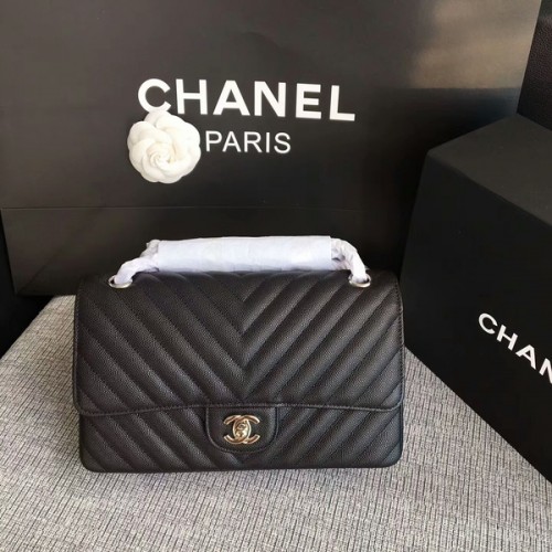 Borse a tracolla con patta Chanel nere in pelle di vitello originale CF1112 argento
