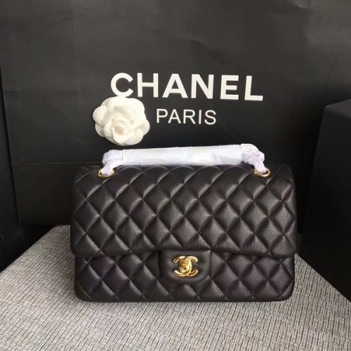 Borse a tracolla con patta Chanel Pelle di daino originale CF1112 nera