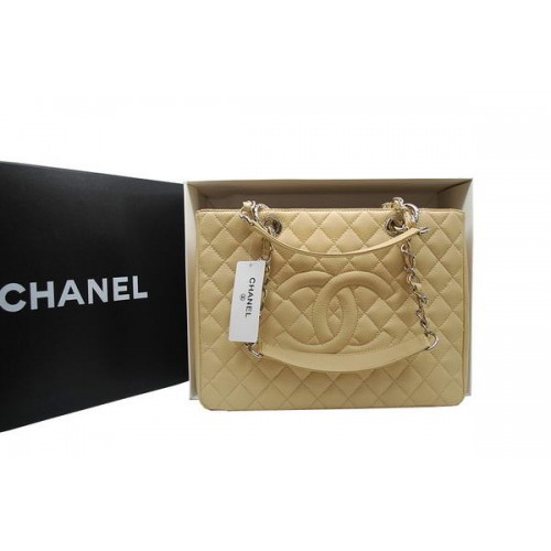 Hot Style Chanel GST Caviar Leather Coco Bag A36092 Crema Argento