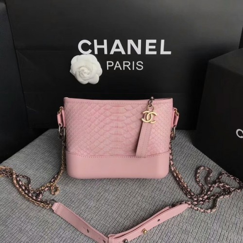 Chanel Gabrielle Mini borsa a tracolla originale in pelle di pitone 8122A rosa