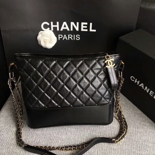 Borsa a tracolla Chanel Gabrielle in pelle di vitello originale A93842 nera