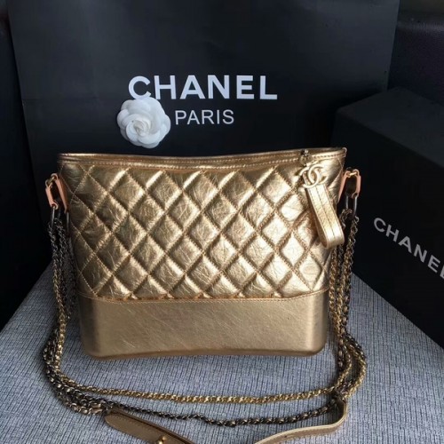 Borsa a tracolla Chanel Gabrielle in pelle di vitello originale A93842 oro