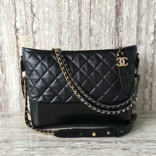 Borsa a tracolla Chanel Gabrielly in pelle di vitello 93824 nera