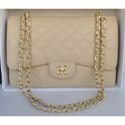 Borsa Chanel Jumbo Double Flaps Albicocca Modello Cannage A36097 Oro